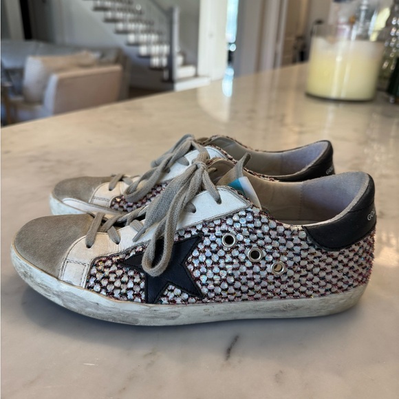 Golden Goose Superstar Multicolor Sparkle Lace-Up Sneakers, size 38, EUC - Picture 2 of 6